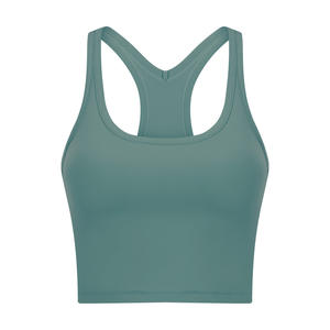 Custom Wholesale Womens Tuck Up Yoga Sports Bra Crop Top <b>Padded</b> Tight Fitness Gym Yoga Bra & Yoga Top - Product Image 3