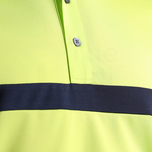 Polo de Manga Corta para Hombre, de Secado Rápido, Diseño de Bloques de Color Sólido, Tejido Deportivo de Punto, Corte Regular, Verde con Raya Azul Marino - Product Image 6