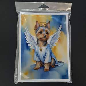 Whimsical A7 Size 5x7 Silky Terrier Angel Blank <b>Note</b> <b>Cards</b> Pack of 8 with Envelopes <b>Greeting</b> <b>Cards</b> - Product Image 3