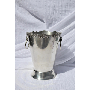 Metal Ice Bucket With Floral Finished & Tong Soft Drinks <b>Cooled</b> Storage Basket Indoor Parties Ice Cube Cane Champagne Chiller - Product Image 4