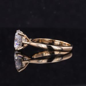 Bague de fiançailles de luxe en argent sterling 925 avec moissanite taille brillant et halo, certifiée IGI, plaquée or 18 carats, à quatre griffes - Product Image 2