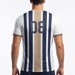 Maillot de football d'entraînement pour hommes à col en V, manches courtes, streetwear, maillot de football personnalisé avec broderie - Product Image 2