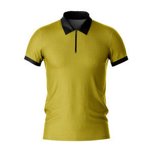 Half <b>Zip</b> <b>Up</b> OEM Custom Logo Men Summer 190 GSM Polyester Spandex Short Sleeve for <b>Polo</b> Shirt Luxury & Anti Wrinkle Solid Color - Product Image 3