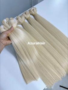 ผมต่อ AzuraHair แท้ 100% เวียดนาม เรมี่ ฮิวแมน เอ็กซ์เทนชั่นส์ แบบดับเบิ้ลดรอว์น HD เย็บด้วยเครื่องจักร ดับเบิ้ลเวฟท์ เนื้อผมตรงสลวย # สีบลอนด์ 613 - Product Image 2