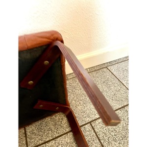 Most Selling Square Brown <b>Leather</b> <b>Pouf</b> With Wooden Legs Modern Living Room Decor - Product Image 4