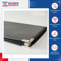 Fournisseur en gros de couvertures de menu de restaurant en cuir PU de qualité supérieure, style luxueux, Nexgen Exports, fabrication artisanale, taille et design personnalisés