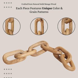 Wooden Link Decor for Coffee Object for Coffee Table <b>Shelf</b> Knot Sculpture Farmhouse <b>Rustic</b> <b>Shelf</b> Natural Wood Chain Living Room - Product Image 3