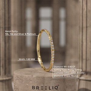 14K Solid Gold Bamboo Style Lab Grown Diamond Ring Minimalist Curved Stackable Band Modern Elegant Jewelry for Women - Product Image 5