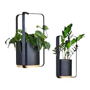 Pot de fleurs suspendu en métal pour intérieur et extérieur, panier à fleurs, décoration de jardin, support en fil de bronze pour balcon, support moderne pour plantes succulentes, vase pour maison et bureau - Product Image 2