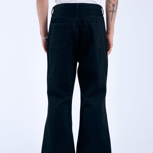 Hot Sale Men’s Black Boot Cut Washed Denim Jeans Stonewash <b>Hip</b> Hop Street Style Fashion Casual Designer Long Pants High Quality - Product Image 6