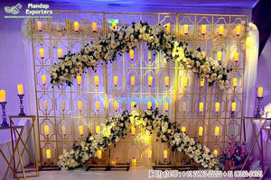 ตกแต่งปาร์ตี้สไตล์แกรนด์บอลลีวู้ดสวยงามฉากหลังเวทีเทียนติดผนังสำหรับงานแต่งงานและกิจกรรมพิเศษ - Product Image 2