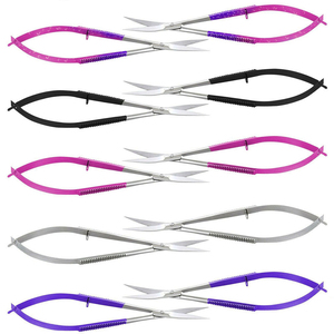 Ciseaux à cuticules de précision incurvés multicolores en acier inoxydable tranchant à ressort avec poignée texturée et logo personnalisé pour - Product Image 6