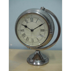 Reloj de mesa de metal con acabado chapado en oro, Base Rectangular de forma redonda, alta calidad para decoración del hogar, precio al por mayor - Product Image 3