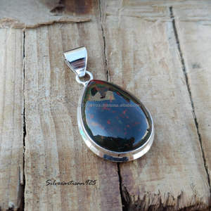 Colgante de Plata de Ley 925 sólida, colgante de piedras preciosas naturales, collar de joyería granate para mujer, colgante de piedras preciosas de declaración, regalo - Product Image 3