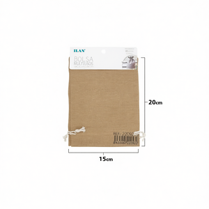 Borsa in tessuto Il Cloth Bag 15x20 cm 2 pezzi colore caffè multiuso - Product Image 2