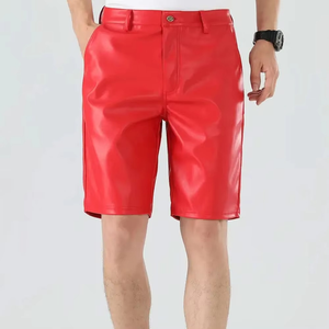 Trendy <b>Men</b> Leather Shorts Modern Slim Fit Street Style Fashion Bottom for Club Party Wear Waterproof Eco-Friendly <b>Animal</b> Print - Product Image 2