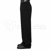 Pantalon de jogging unisexe noir à jambe large pour homme, taille élastique, poches latérales, idéal pour le printemps, 100 % coton, écologique et respirant