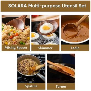 ชุดอุปกรณ์ทำอาหารแบบมืออาชีพชุดช้อนไม้พายสำหรับทำอาหารชุดช้อนในครัวชุดช้อนตักทำอาหารสำหรับ ki - Product Image 5