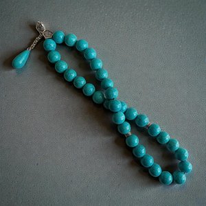 Cuentas de oración Tasbih de resina turquesa hechas a mano, Misbaha islámica, cuentas de meditación, cuentas islámicas para uso islámico, tasbih. - Product Image 5