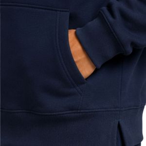Sweat à capuche personnalisé pour homme, bleu marine, en molleton de coton épais, color block, brodé, style streetwear, fabrication OEM sous marque privée - Product Image 4