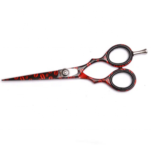 High Quality Beauty <b>Rubber</b> Handle Convex Bevel <b>Edge</b> Adjustable Offset Medium Handle Stainless Steel Blade Right-Handed Scissors - Product Image 6