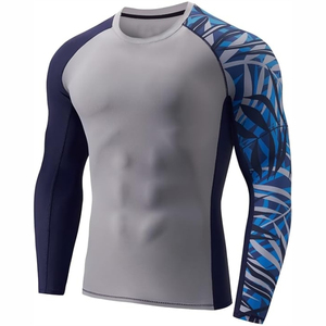 Rashguard de compression sur mesure pour hommes, manches courtes ou longues, une pièce, pour Jiu Jitsu, natation, MMA, T-shirt d'été pour hommes, OEM - Product Image 1