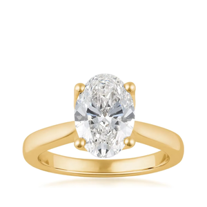 Anillo de Diamante Cultivado en Laboratorio con Certificado IGI, Corte Oval de 1-5 Quilates, Detalle Marquise, Oro Sólido de 18K, 14K, 10K, Plata 925, Anillos de Compromiso Solitarios - Product Image 1