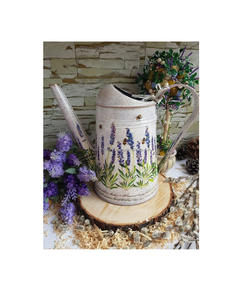 Lata de agua galvanizada pintada con esmalte de estilo rústico ideal para riego de jardín elegante y decoración interior del hogar con temática de campo - Product Image 6