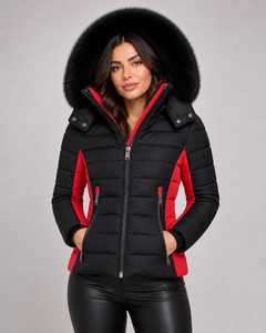 Chaqueta Acolchada de Invierno OEM, Extremadamente Cálida, Transpirable, con Capucha de Piel, Impermeable, Resistente al Viento, Ropa Exterior Térmica para Mujer - Product Image 1