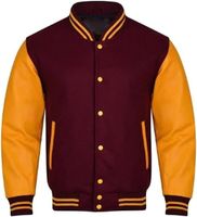 Blouson universitaire homme marine à manches orange, style décontracté automne, réfléchissant, style preppy, pull-over brodé sur le devant, polyester/coton