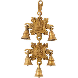 กระดิ่งแขวนผนังพระพิฆเนศทองเหลืองขนาด10นิ้วทำด้วยมือผลิตในอินเดียสำหรับเป็นของขวัญ - Product Image 1