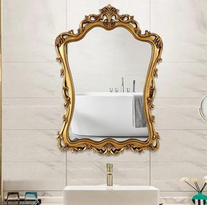 European Vintage Carved <b>Gold</b> Bathroom <b>Mirror</b> Framed Vanity Wall <b>Mirror</b> Decorative Makeup <b>Mirror</b> for Hotel Bathroom - Product Image 3