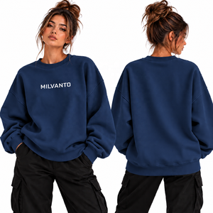 Sudadera Rosa Personalizada para Mujer, 100% Algodón Premium, Hombros Caídos, Corte Holgado, Cuello Redondo - Product Image 2