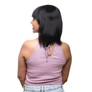 HairOriginals Cap <b>Wig</b> with Bangs | Full Head Bangs | Raw Virgin Indian Temple Hair | 150-200g | Haryana Origin - Product Image 5