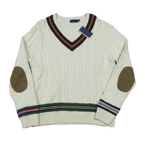 Custom 2023 Design Geometric Mandarin Collar Button Cricket Pullover Sweater <b>Cardigan</b> Knit Breathable Wool Anti-Wrinkle <b>Thick</b> - Product Image 1