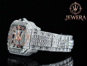 Reloj Mossinate de Acero Inoxidable de Alta Calidad con Esfera de Cristal Plateada, Diamantes Brillantes, Diseño Elegante y Atemporal para Hombre y Mujer - Product Image 2