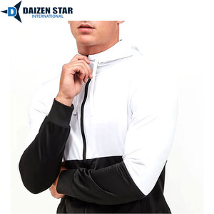 Windproof Breathable Eco-Friendly 100% Polyester Hooded Drawstring Streetwear Solid Spring Tracksuit Front Logo Midweight - Product Image 6