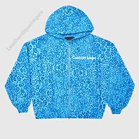 Sweat à capuche zippé en coton 100% lourd à imprimé léopard, design streetwear personnalisé, impression DTF, DTG, sérigraphie, sérigraphie en relief, fournisseur en gros OEM ODM