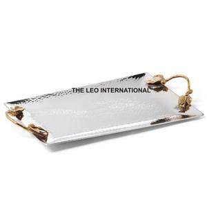 Long Creative Serving <b>Tray</b> With Unique Organic Shape and Rustic Finish Perfect for Displaying Fruits and <b>Snacks</b> - Product Image 2