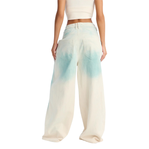 Jean en denim large pour femme, respirant, tissé, uni, coupe ample, longueur intégrale, mode streetwear estivale - Product Image 2
