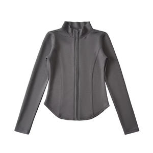 Veste à capuche de sport pour femme, automne, avec logo personnalisé, couleur unie, fermeture éclair intégrale, coupe ample, pour course en extérieur, anti-rétrécissement, motif imprimé - Product Image 6