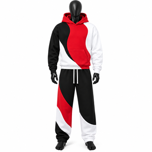 Ensemble de survêtement 100 % coton à capuche avec fermeture éclair, manches longues, coupe ample, en coton épais, fabriqué par Elson Sports - Product Image 4