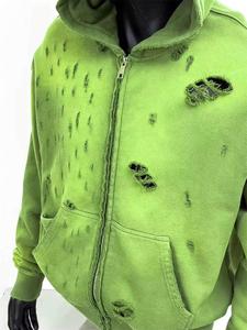 Sudadera con capucha extragrande de peso pesado para hombre, estilo casual de invierno, con lavado ácido y cuello rasgado, estilo urbano, popular y personalizada - Product Image 3
