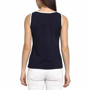 Custom Front Logo ODM Women's 100% Cotton Solid Breathable Eco-Friendly Quick Dry Jersey Casual Tank <b>Tops</b> Bulk Sleeveless Gym - Product Image 4