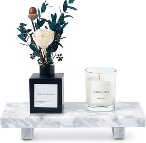 Factory Direct Sale Sophisticated Marble Tray Designed for Bathroom <b>Vanity</b> Perfume Organizer Jewelry Display and Luxury Decor - Product Image 1