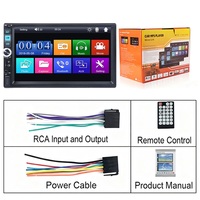 Autoradio universel 2DIN 7 pouces avec écran tactile, Mirror Link/FM/TF/BT/MP5, lecteur DVD