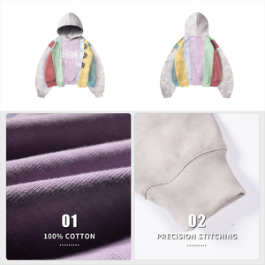 เสื้อฮู้ดดี้โอเวอร์ไซส์พิมพ์ลายสกรีนแบบพรีเมียม Glory บริการ OEM ผ้าคอตตอน 100% หนานุ่ม ซักกรด สำหรับผู้ชาย - Product Image 5