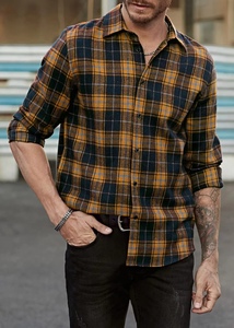 Camisa de Franela Informal de Alta Calidad, Color Oscuro Sólido, Manga Larga, 100% Algodón, Bordada, Ecológica, Transpirable, Estilo Burberry Rojo - Product Image 6