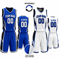 Seragam Basket Custom Bolak-Balik Cetak Digital Bahan Polyester 100% Bernapas, Jersey Tim Dua Sisi untuk Turnamen AAU