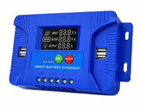 Contrôleur solaire PWM Santer 30A pour le Pakistan, 12V 24V, 4 ports USB, écran LED numérique, convertisseur solaire, couleur bleue